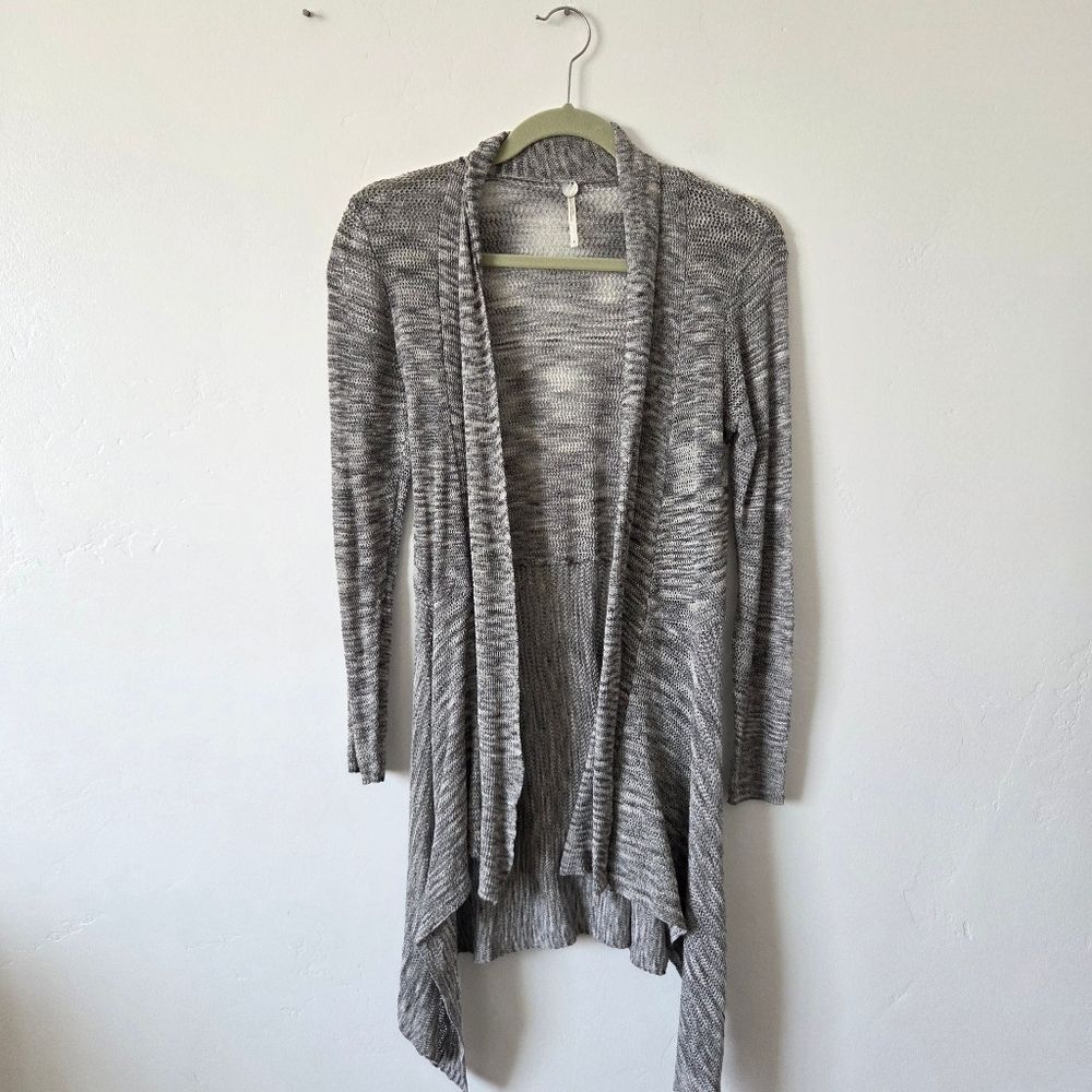 Margaret O'Leary Gray Lightweight Knit Cardigan Open Front Beach Casual Comfy S
